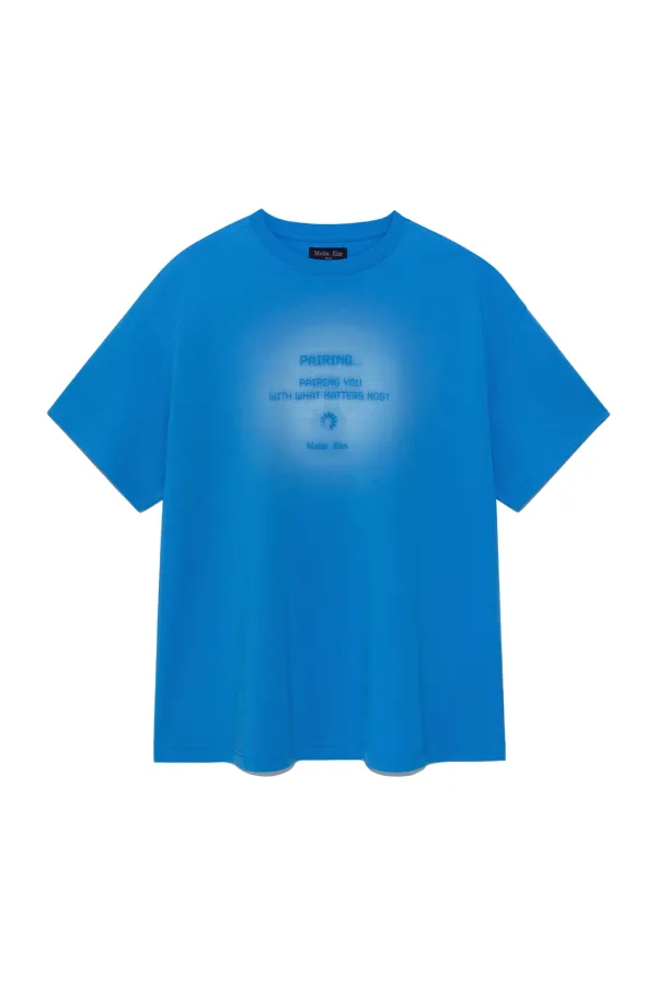 PAIRING LOGO PRINTING TOP FOR MEN IN BLUE