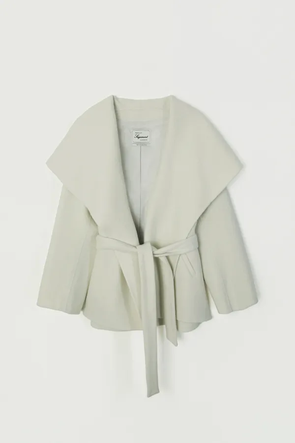BONIAH SHAWL CASHMERE HANDMADE COAT_IVORY