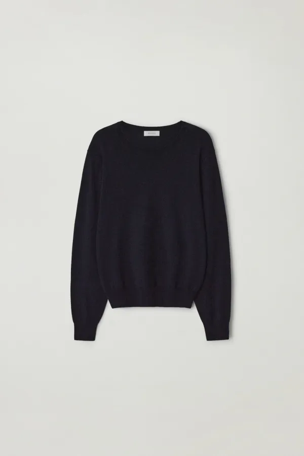 Wool knit pullover (Navy)