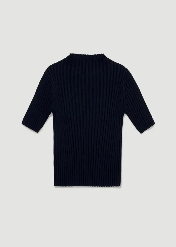 Half ribbed knit (Black)