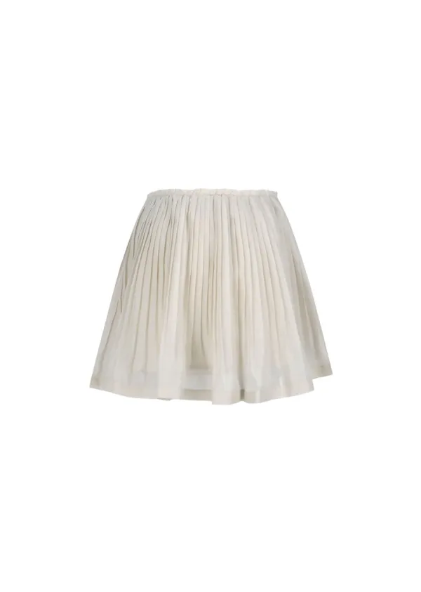 Pleated Mini Skirt, Beige