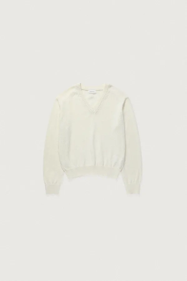 MOCO LOOSE V-NECK KNIT [IVORY]