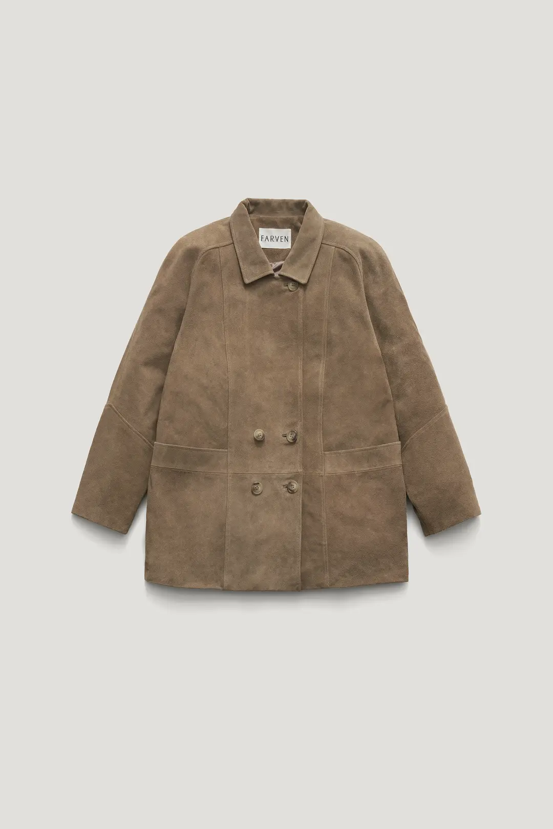 VOLUME DOUBLE LEATHER JACKET_TAUPE