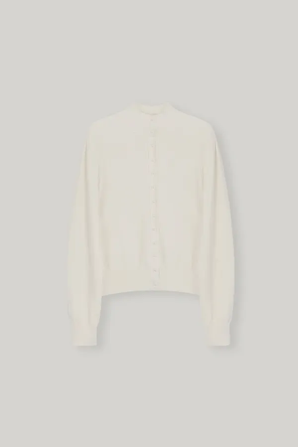 Armelle High-neck Wool Cardigan