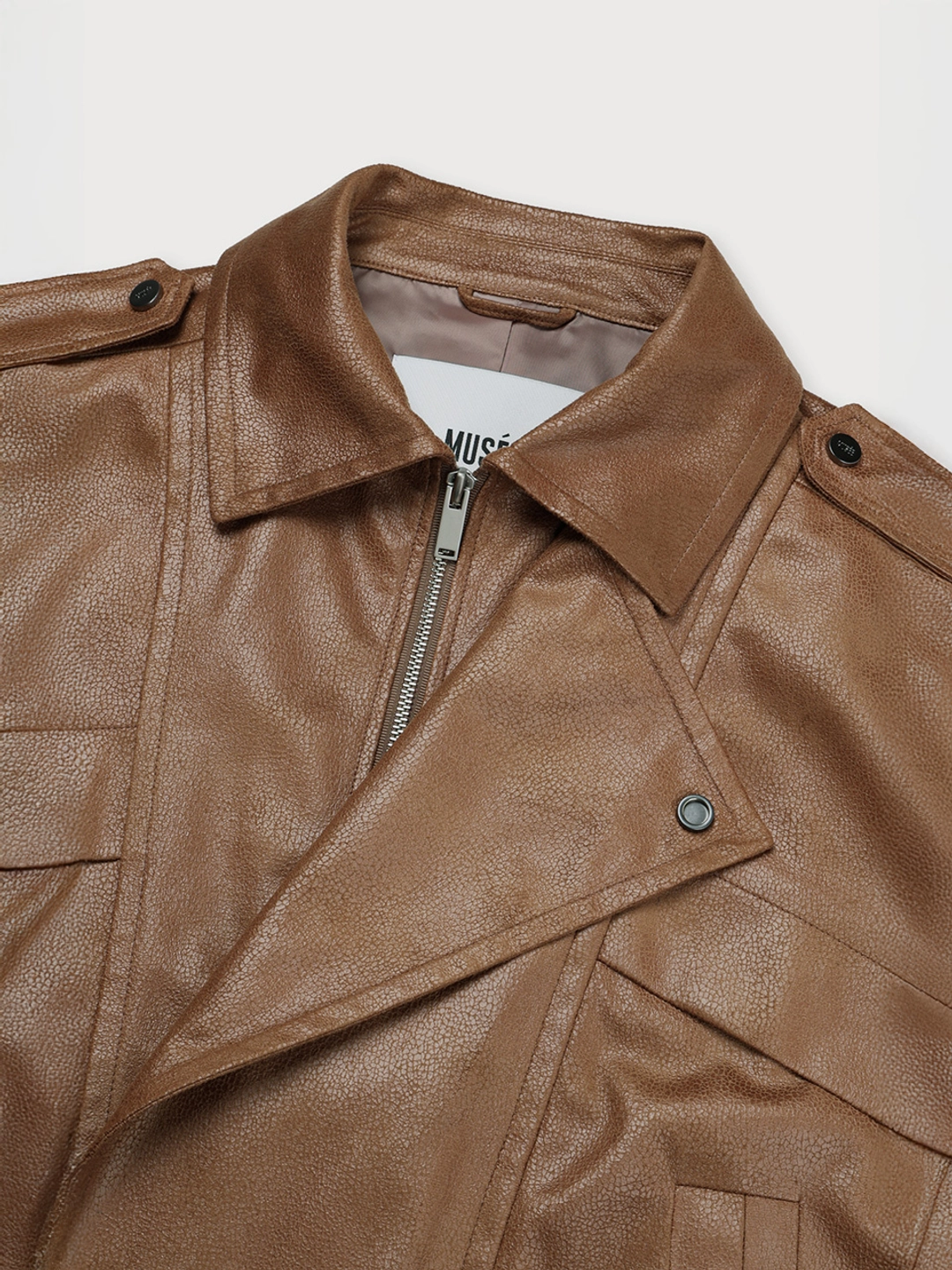 뮤제 [REFURB] MADRID Oversize Leather Rider Jacket_Camel 상품 이미지 2