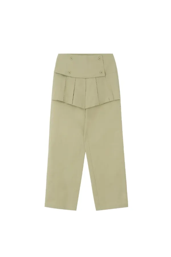 Pleats layered trousers