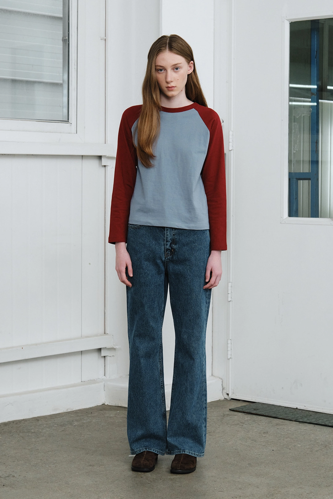 브렌다 브렌든 greenwich raglan tee - burgundy 상품 이미지 2