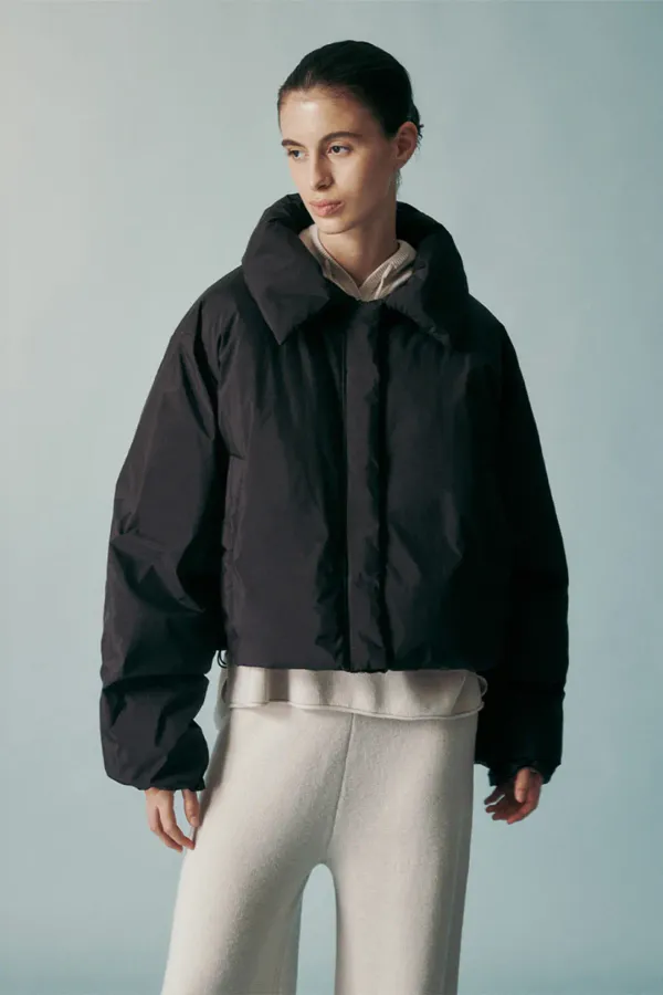MELANGE DUCK DOWN PUFFER BLACK