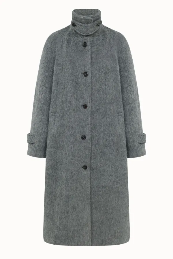 Alpaca Balmacan Long Coat[LMBEWICT705]-Gray
