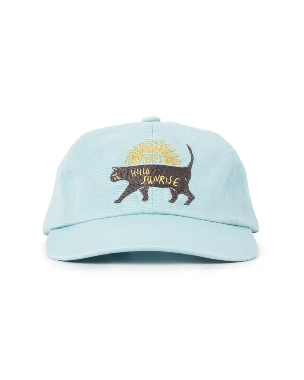 Washed VTG Cat Logo 6panel Cap_Soft Teal