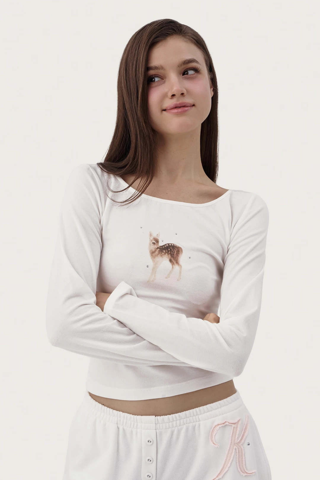 클리시어 Dear bambi sparkle top, White 상품 이미지 1