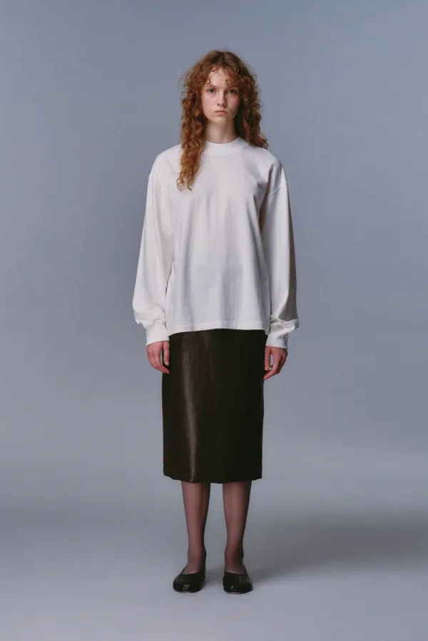 Mock-Neck Long Sleeve T-Shirt_White