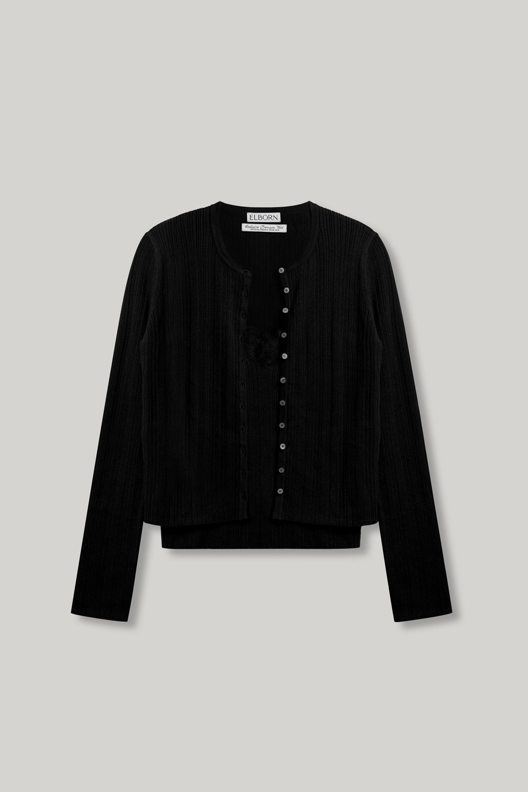 엘보른 Lace Wool Knit Cardigan Set-up 상품 이미지 1