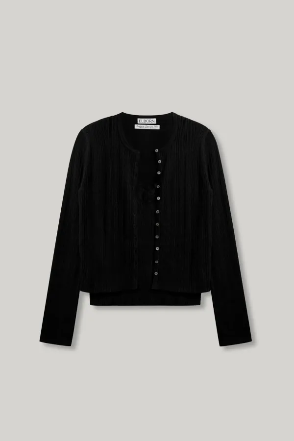 Lace Wool Knit Cardigan Set-up