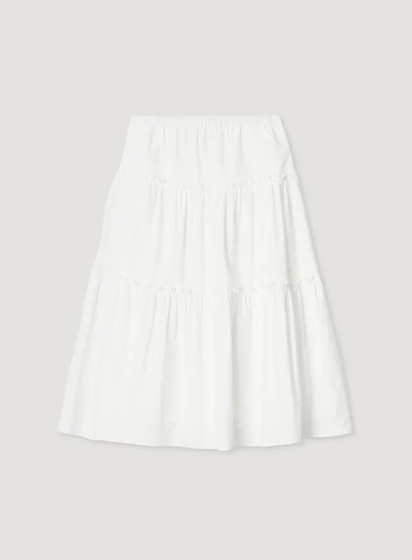 NAIKO SHIRRING SKIRT_IVORY