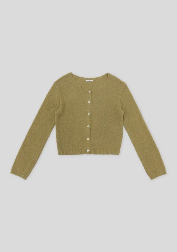 HAIRY CARDIGAN_OLIVE