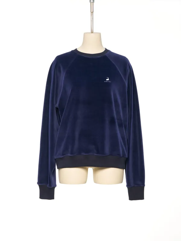 FW26 NAVY VELOUR SWEATSHIRT