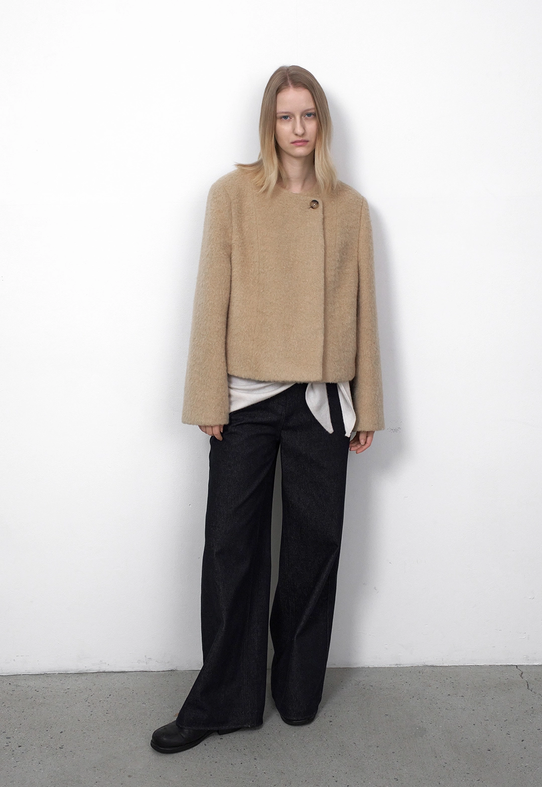 아뜰리에 나인 (JK-3052)HAIRY WOOL ROUND NECK JACKET 상품 이미지 3