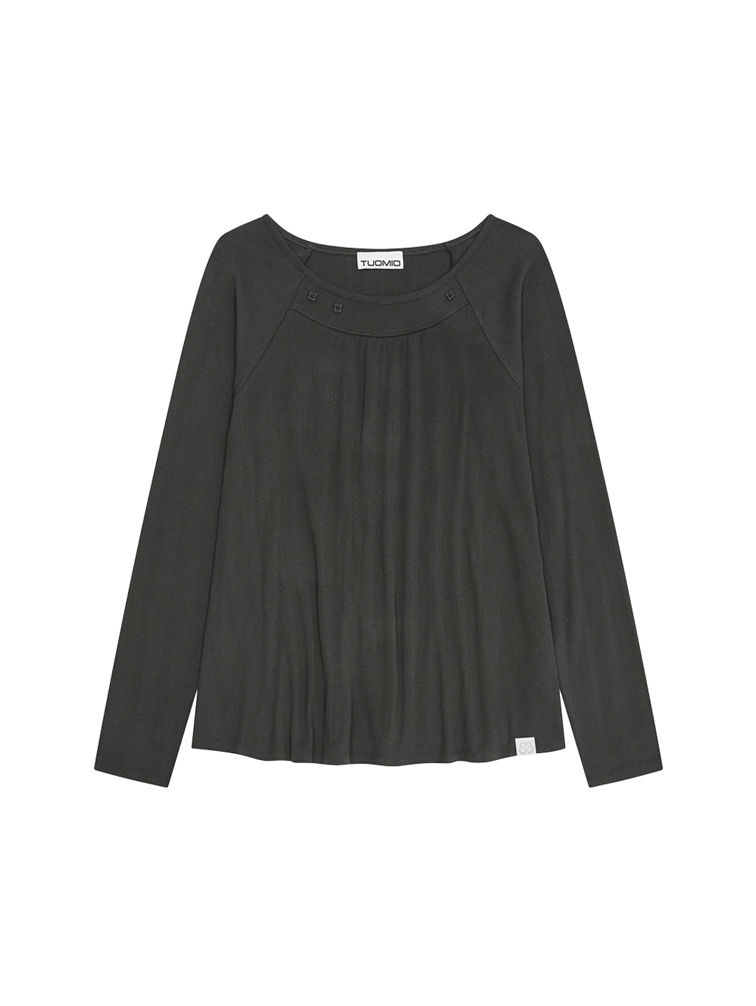 뚜오미오 SHIRRING BUTTON LONG SLEEVE [CHARCOAL] 상품 이미지 1