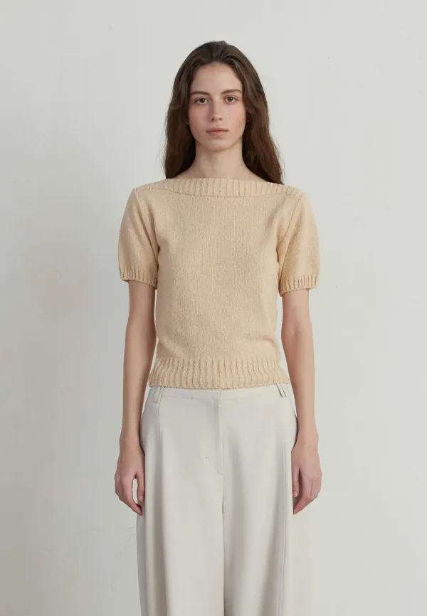 WIDE RIBBED KNIT - BEIGE