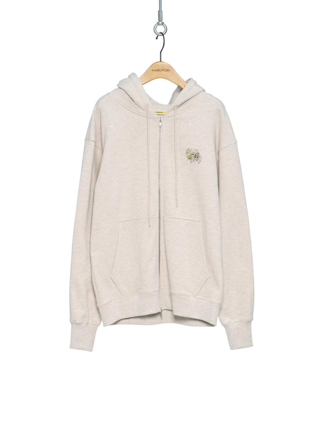 푸쉬버튼 PF25 LIGHT BEIGE CRYING GIRL ZIP-UP HOODIE 상품 이미지 1