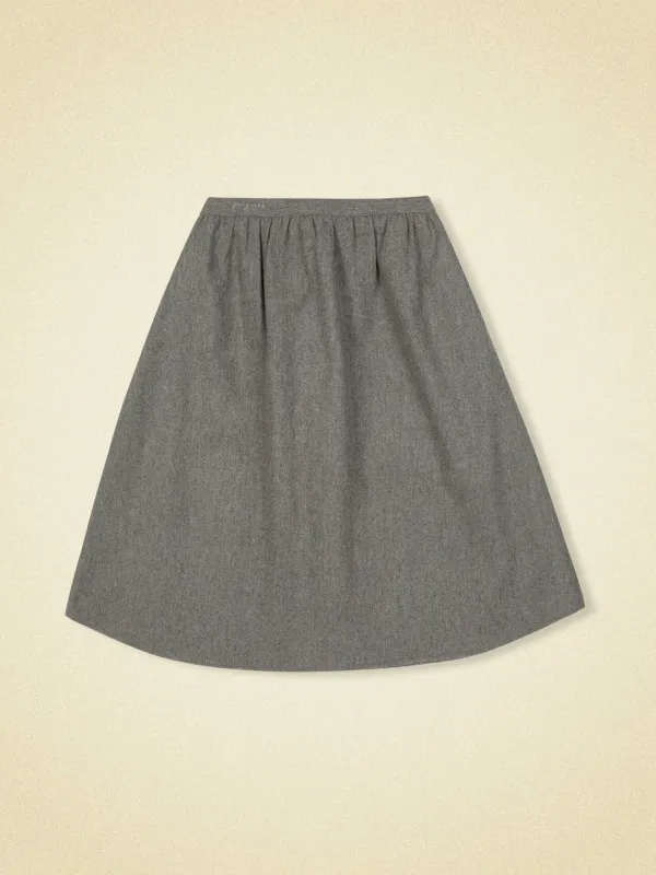 wool midi skirt - ash gray