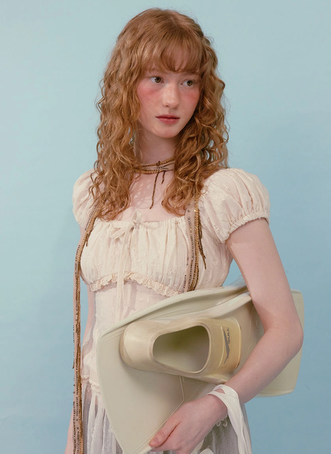 루루서울 [2차] Grove Puff Blouse (Scarf Set / Beige) 상품 이미지 2