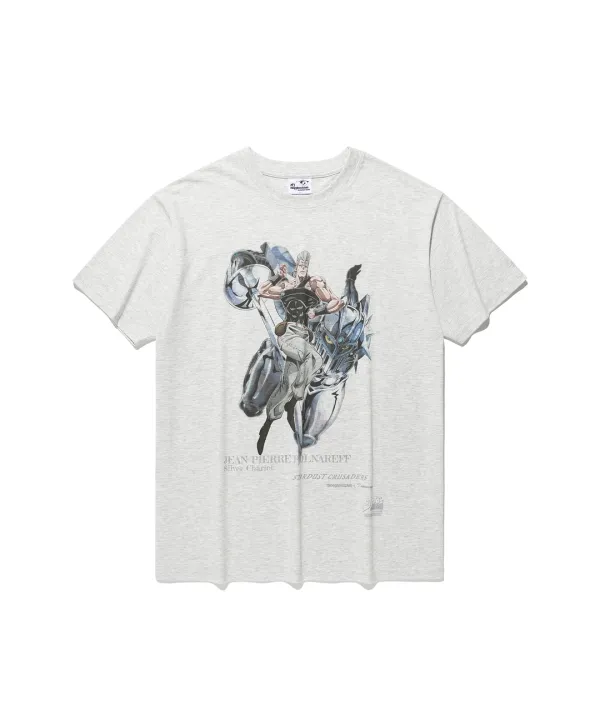 jojo\'s stardust crusaders polnareff poster tee[light grey]