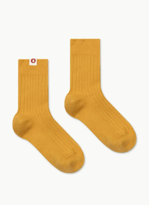 Wide rib ankle socks_Honey Mustard