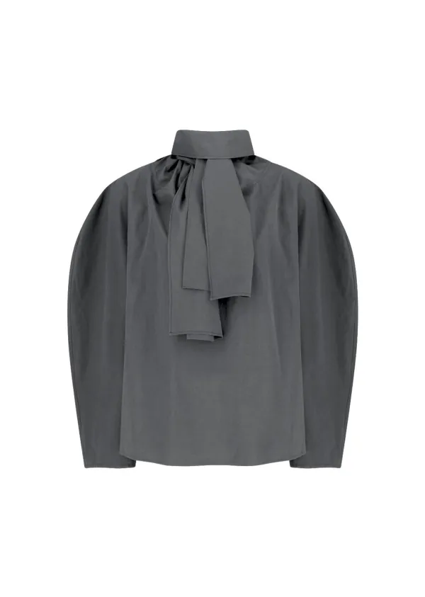 [1size 예약주문] Cotton scarf top, Charcoal