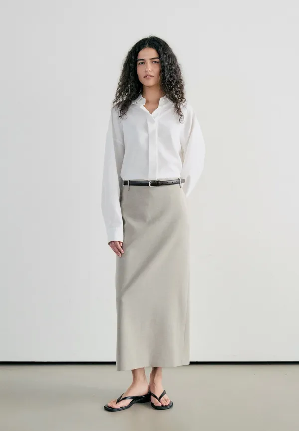 STANDARD FIT LONG SKIRT - SAND BEIGE