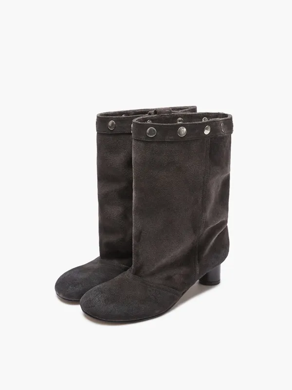 SNAP MIDDLE SUEDE BOOTS_dark brown