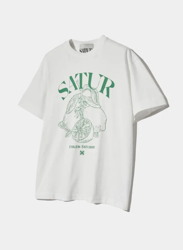 Capri Citron Drawing Summer Graphic T-Shirt - Light Green