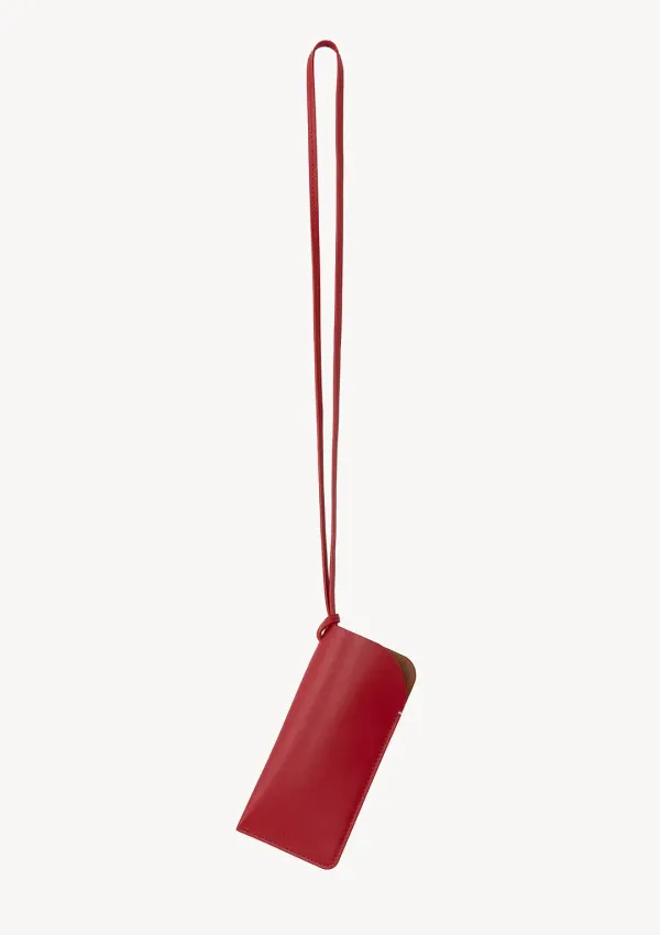 Leather Glasses Case in Red