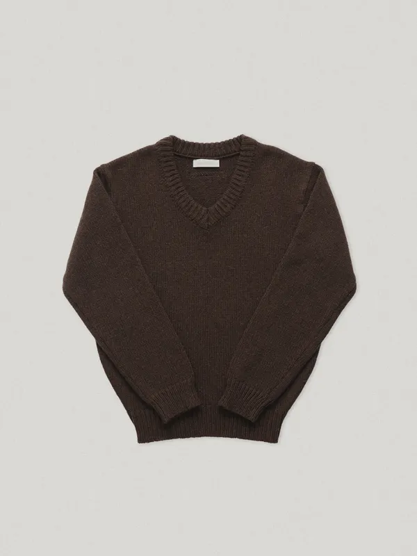 Boe V Neck Knit Brown (2nd)