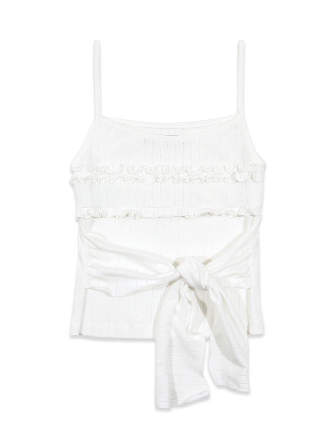 마가린핑거스 FRILL RIBBON TANK TOP (WHITE) 상품 이미지 3