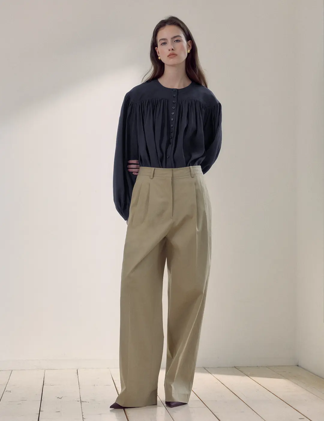 노미나떼 Potter Cotton Wide Pants (Beige) 상품 이미지 2
