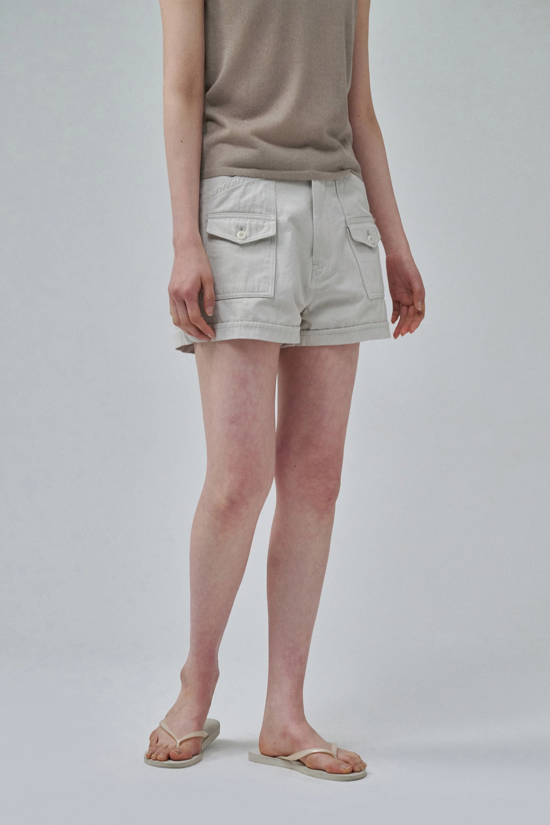 세이지먼트 BRIXEL COTTON HALF PANTS_LIGHT GRAY 상품 이미지 2