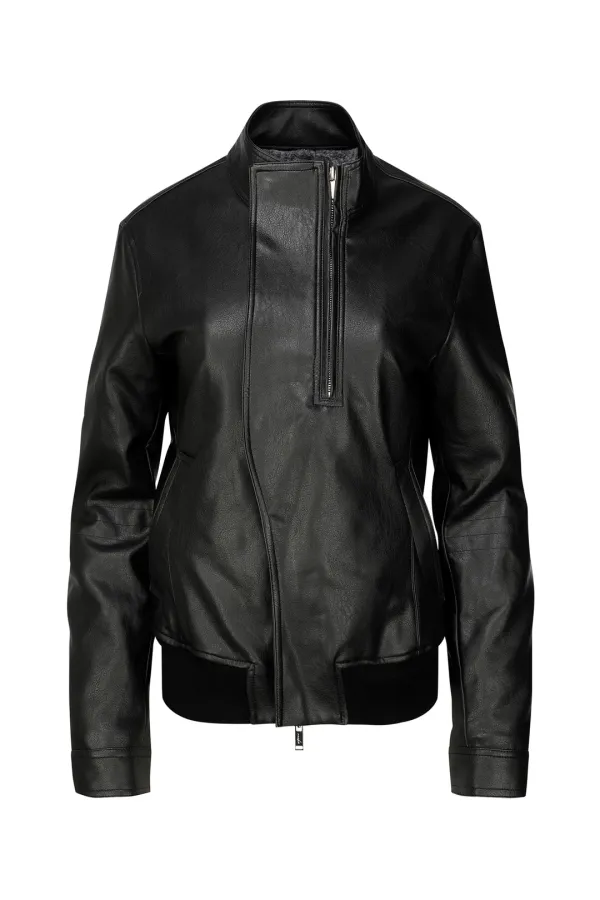 RIDER LEATHER SHEARLING JACKET (UNISEX) BLACK