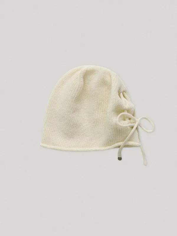 Pollu Wholegarment Knit Hat Light Cream