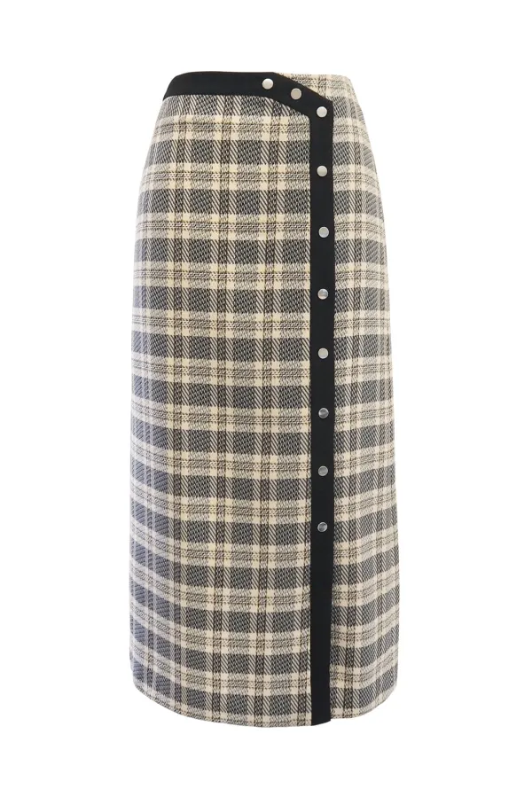 DEVYN TARTAN CHECK H-LINE SKIRT