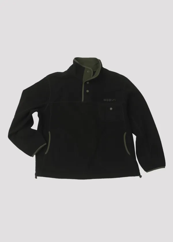 FLEECE ANORAK LOGO BLACK