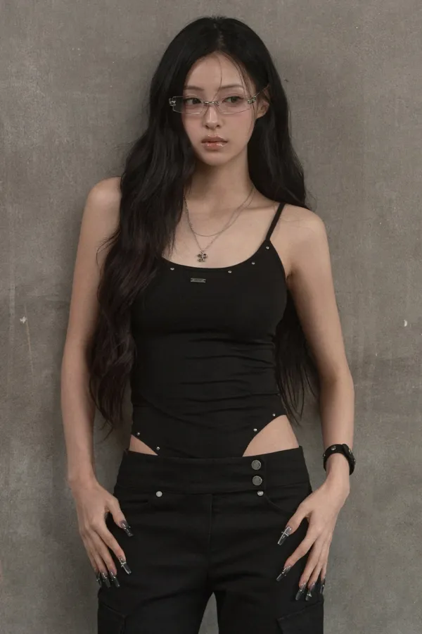 Stud Bodysuit Sleeveless (black)