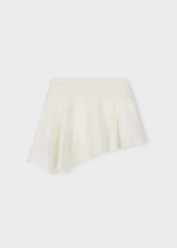 3 Layer Flowy Mini Skirt White