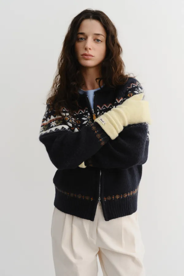 ALPACA LONG GLOVES BUTTER