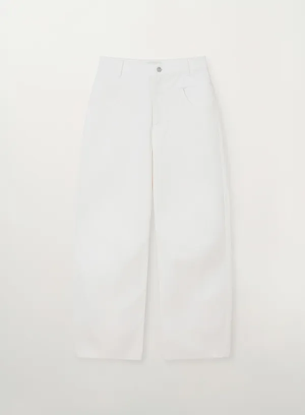 [이민정 Pick] (W) Cotton Curved Pants - White