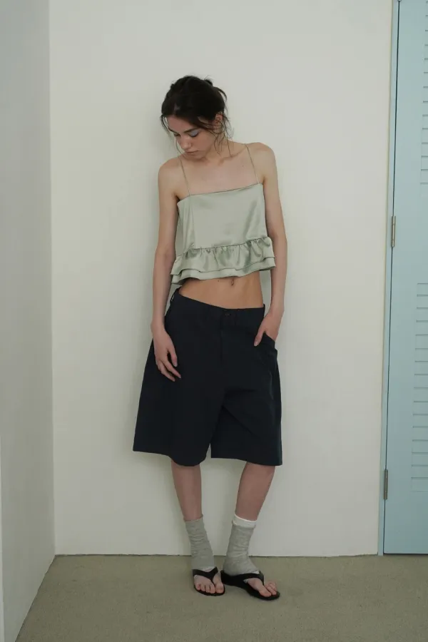 Bow bermuda pants_navy