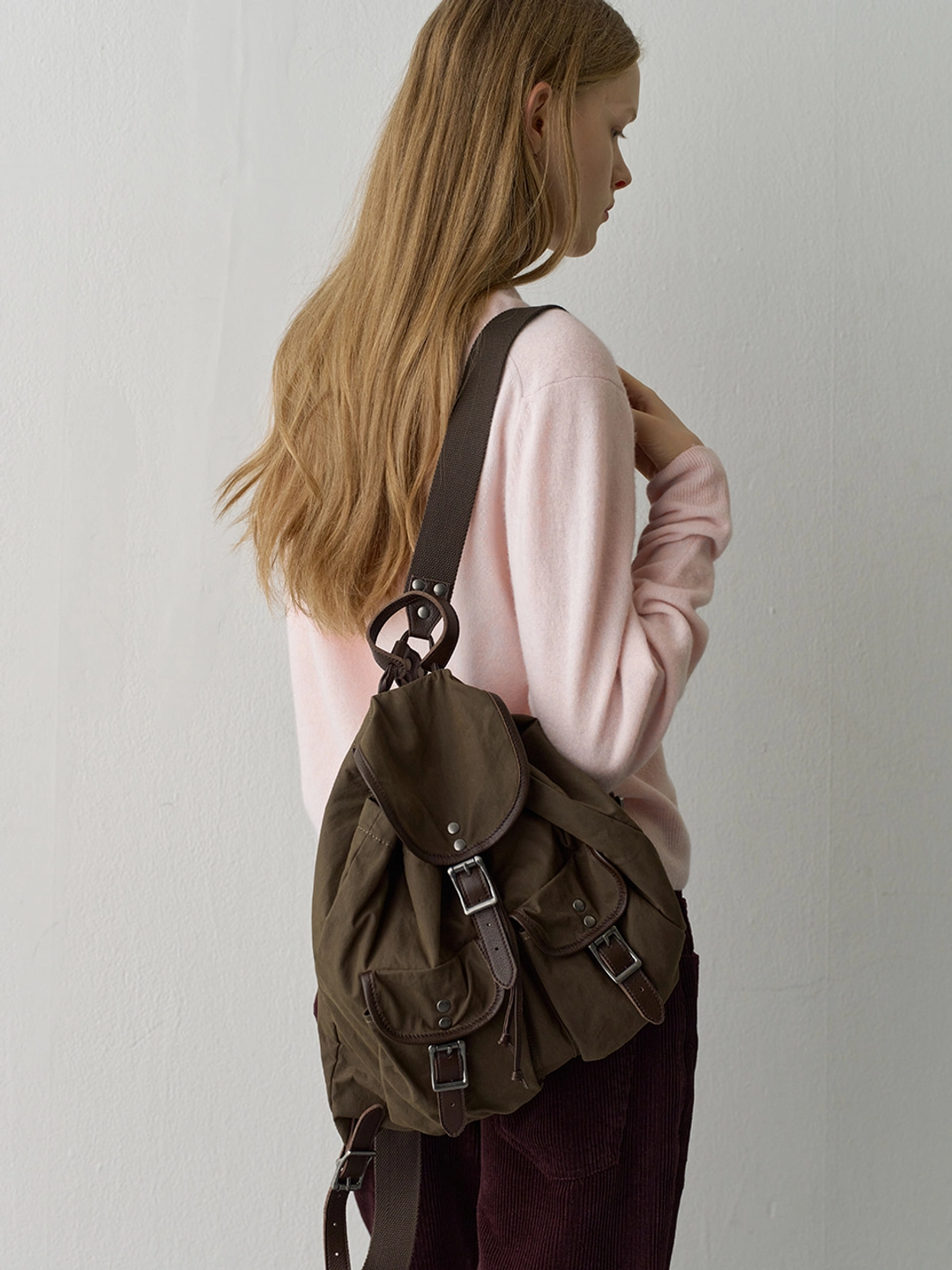 파사드패턴 루트 백팩_khaki brown 상품 이미지 1