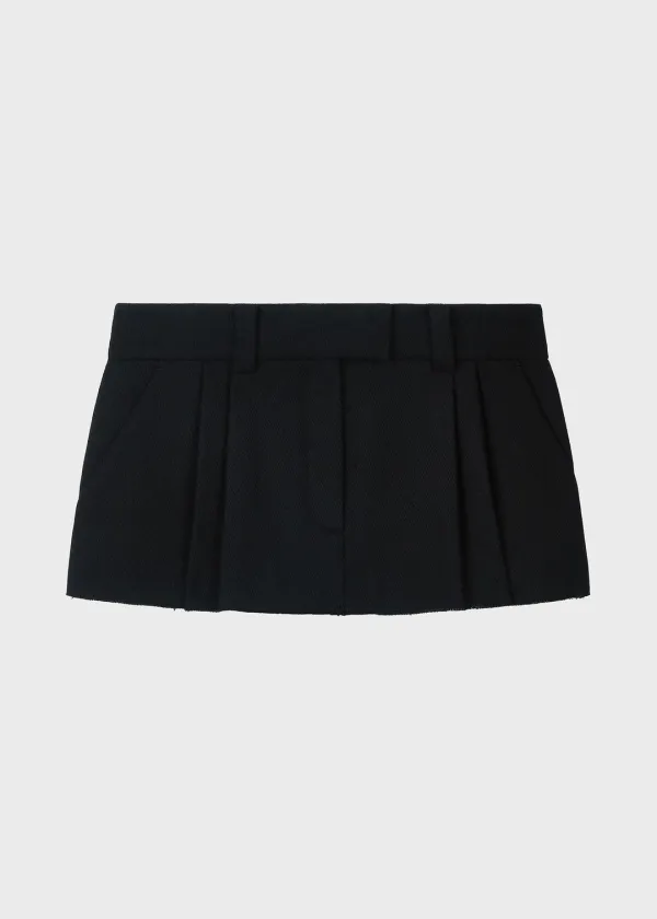 Tailored Wool Mini Skirt Black