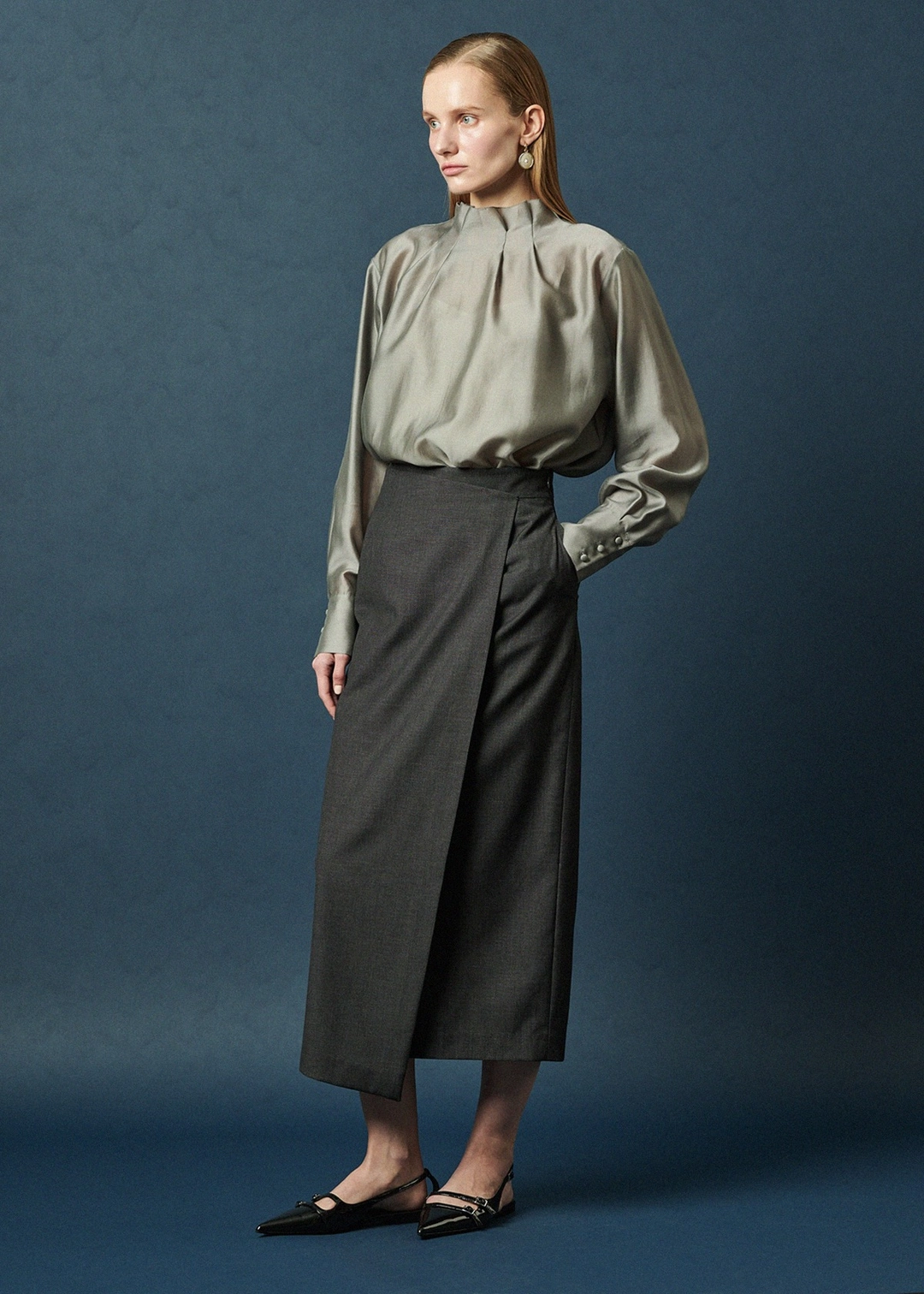 메종드이네스 (SET-UP) TAILORED WRAP MIDI SKIRT 상품 이미지 2